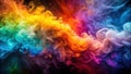 Abstract swirling rainbow colored smoke design for backgrounds. Generative AI Royalty Free Stock Photo