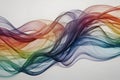 Vibrant rainbow-colored smoke flows dynamically, creating a mesmerizing illustration. Royalty Free Stock Photo