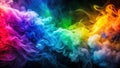 Abstract swirling rainbow smoke design, perfect for backgrounds or textures. Generative AI Royalty Free Stock Photo