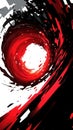 Abstract swirling red and black design creating a dynamic visual effect Royalty Free Stock Photo