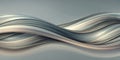 Abstract swirling ribbons of metallic gray and beige hues creating a dynamic, flowing composition. Generative AI Royalty Free Stock Photo