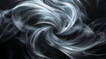 Abstract swirling smoke pattern with soft gray tones on a dark background, creating a mysterious and dynamic visual effect