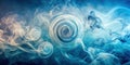 Abstract swirling smoke patterns in shades of blue and white, a mesmerizing ethereal dance of wispy forms creating a captivating Royalty Free Stock Photo