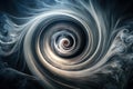 Abstract swirling vortex of ethereal energy, a cosmic dance of light and shadow, exhibiting a captivating hypnotic effect. Royalty Free Stock Photo