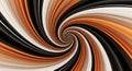 Abstract Swirling Vortex Pattern with Black, Orange, and White Stripes spiral Royalty Free Stock Photo