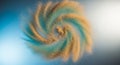 Abstract swirling vortex of teal and gold dust particles on gradient background Royalty Free Stock Photo