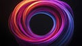 Abstract Swirling Vortex of Vibrant Neon Light Royalty Free Stock Photo