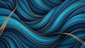 Abstract Swirling Waves of Teal Blue and Gold with Flowing Lines 20251218 Royalty Free Stock Photo