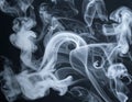 Abstract Swirling White Smoke on Black Background Royalty Free Stock Photo