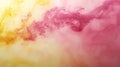 Abstract swirling yellow and pink ink colors blend Royalty Free Stock Photo