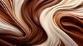Abstract swirls of chocolate and cream satin fabric create a luxurious and artistic display. Ai Generated