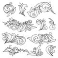 Abstract swirls page ornaments