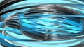 Abstract swirly blue and silver background