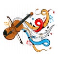 Abstract swirly musical background with Violin music instrument