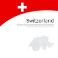 Abstract switzerland flag, mosaic map. Creative background for design of patriotic swiss holiday cards. National poster. Cover
