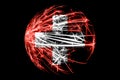 Abstract Switzerland sparkling flag, Christmas ball concept isolated on black background