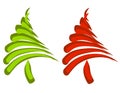 Abstract Swoosh Christmas Trees