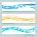 Abstract swoosh smooth wavy line headers or