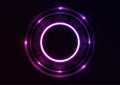 Neon circle purple light line background