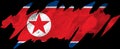 Abstract symbol of the flag North Korea on a black background