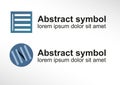 Abstract symbol / logo symbolizing Venetian blind in two variants