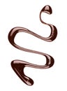 Abstract symbol made of liquid chocolate on white