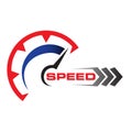 Abstract symbol of speed logo, internet downloads. Royalty Free Stock Photo