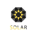 Abstract symbol of sun, solar technology logo Royalty Free Stock Photo