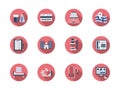 Health care round color icons set Royalty Free Stock Photo