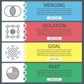 Abstract symbols web banner templates set Royalty Free Stock Photo