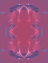 Abstract symmetrical braiding pattern and growing lines on pink background. 3d rendering digital illustration