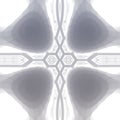 Abstract symmetrical grey and white pattern with high lighted effect. 3d fractal background, 3d illustration