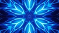 Abstract symmetrical modern kaleidoscope background in blue color. Floral, mandala pattern Royalty Free Stock Photo