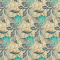 Abstract symmetrical pattern of Indonesian batik beige color, batik motif, batik blur pattern.