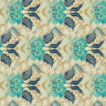 Abstract symmetrical pattern of Indonesian batik beige color, batik motif, batik blur pattern.