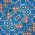 Abstract symmetrical pattern of Indonesian batik in blue, batik pattern.