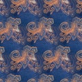 Abstract symmetrical pattern of Indonesian batik, floral motif, batik blur pattern.