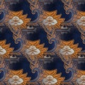 Abstract symmetrical pattern of Indonesian batik, floral motif, batik blur pattern.