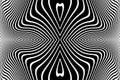 Abstract Symmetrical Wavy Lines Black and White Pattern