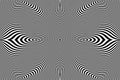 Abstract Symmetrical Wavy Lines Pattern. Black and White Texture