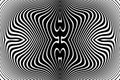 Abstract Symmetrical Wavy Lines Pattern. Black and White Texture