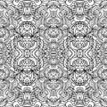 Abstract symmetry swirl seamless pattern.Outline Royalty Free Stock Photo