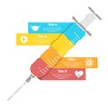 Abstract syringe infographic. Medical and healthcare template can be used layout diagram or graph.