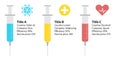 Abstract syringe. Medical and healthcare template can be used layout diagram or graph.
