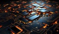 Abstract system board on the table close-up.