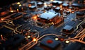 Abstract system board on the table close-up.