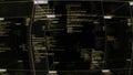 Abstract system error of programming code, computer crash. Animation. Display of computer that is going to explode