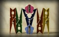 An abstract take on cloth pegs and pencil sharpeners. Royalty Free Stock Photo