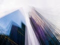 Abstract tall skyscrapers, deliberate multi exposure images. Royalty Free Stock Photo
