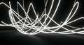 Abstract tangle of glowing white neon light lines Royalty Free Stock Photo